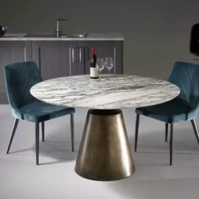Lombardy Dining Table - Arabescato Marble